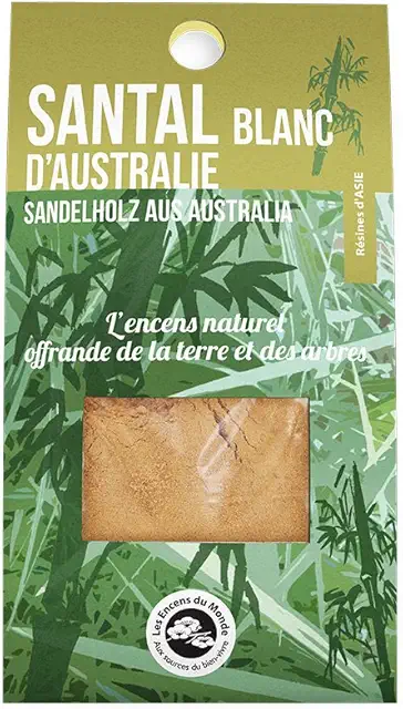 Sachet de 25g de poudre d'encens Santal Blanc - Les Encens du Monde