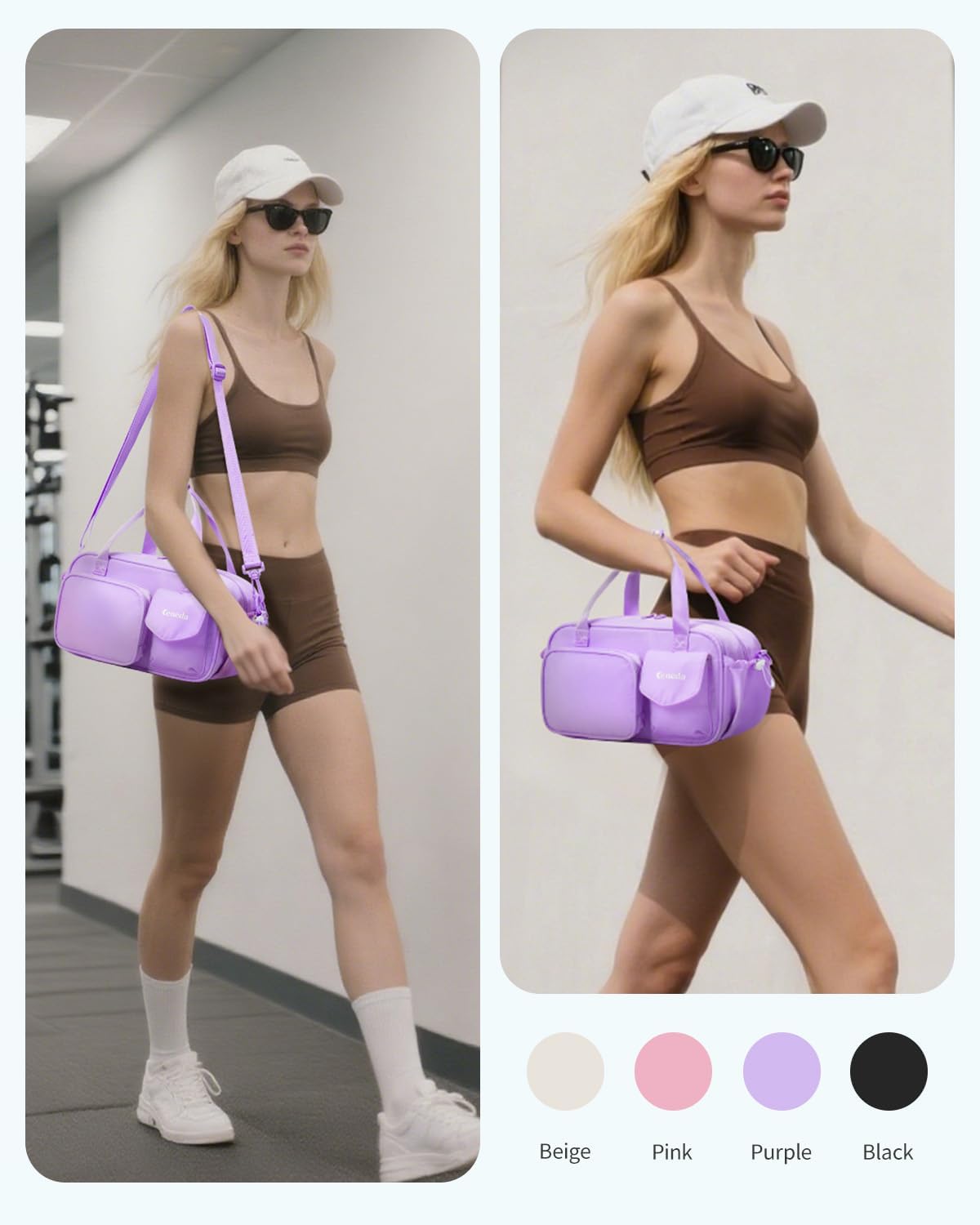 Ceneda 12 inch Mini Gym Bag for Women, Small Duffle Bag with Wet Pocket, Lightweight Multi-Pocket Travel Tote for Yoga, Sports, Workout, Daily Use - Water-Resistant - Image 7