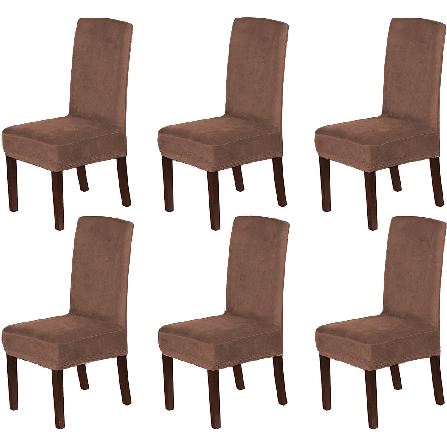 H.VERSAILTEX Velvet Dining Chair Covers Stretch Chair Covers for Dining Room Set of 6 Parson Chair Slipcovers Chair Protectors Covers Dining, Soft