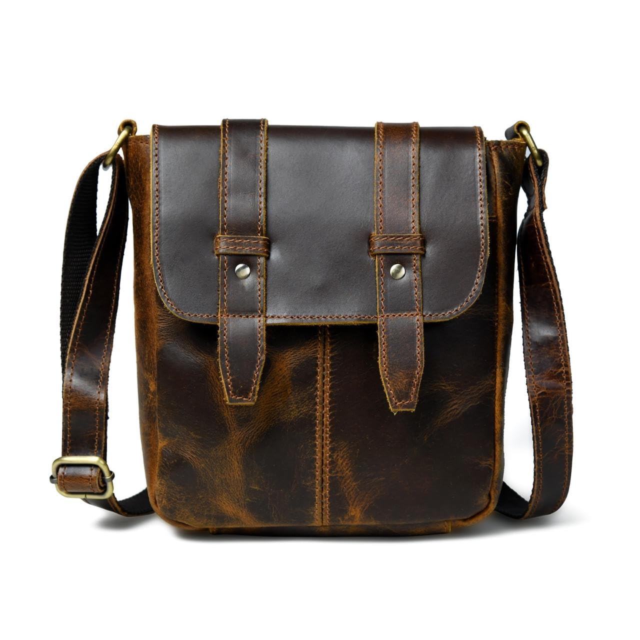 Luxe Leather Sling Bag Cross Body Side Bag for Men (Brown, 9.0 inches)-image-38