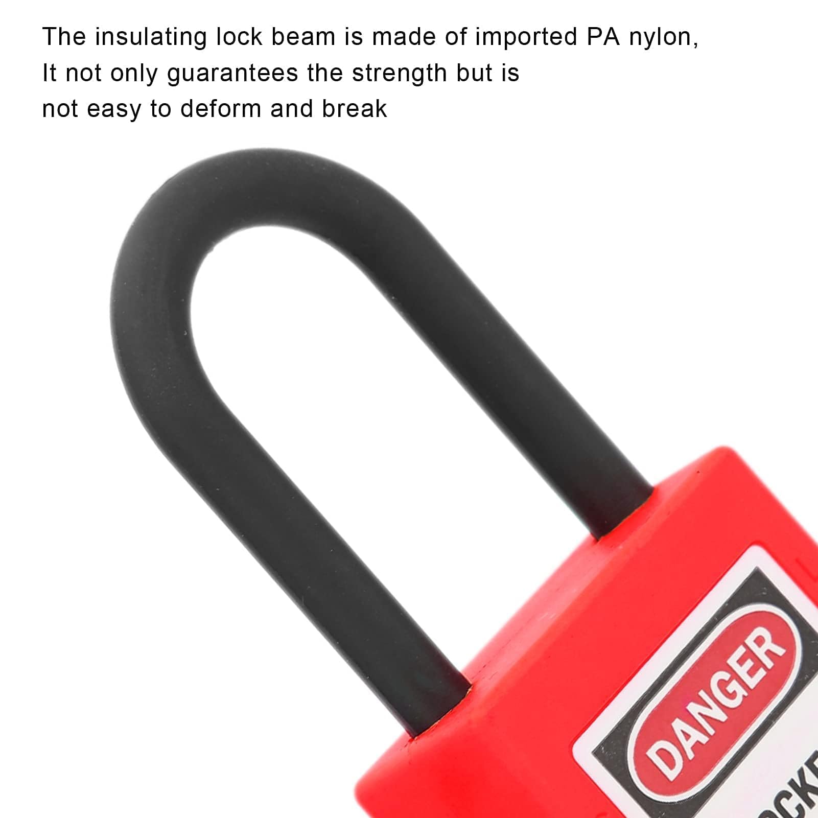 Lockout Lock 38mm, 10 Set Lockout Tagout Lucchetto Strumento di Sicurezza Lucchetti di Sicurezza Elettrica per Fabbriche (Rosso)