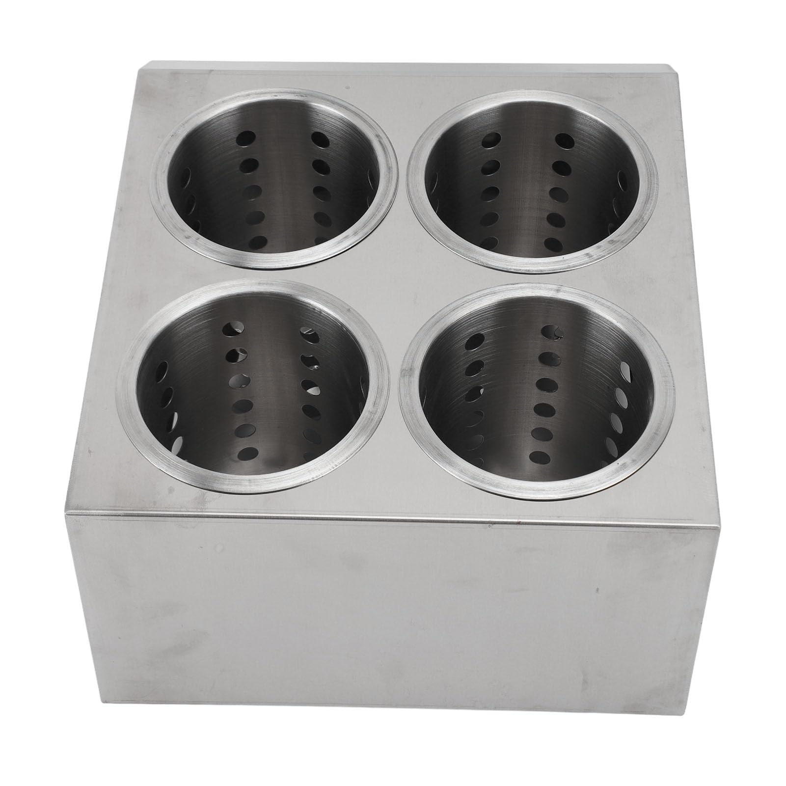 Uchwyt na przybory kuchenne ze stali nierdzewnej Topyond, uchwyt na przybory komercyjne, cylinder na sztućce dwurzędowy 4-przedziałowy pojemnik na sztućce do kuchni