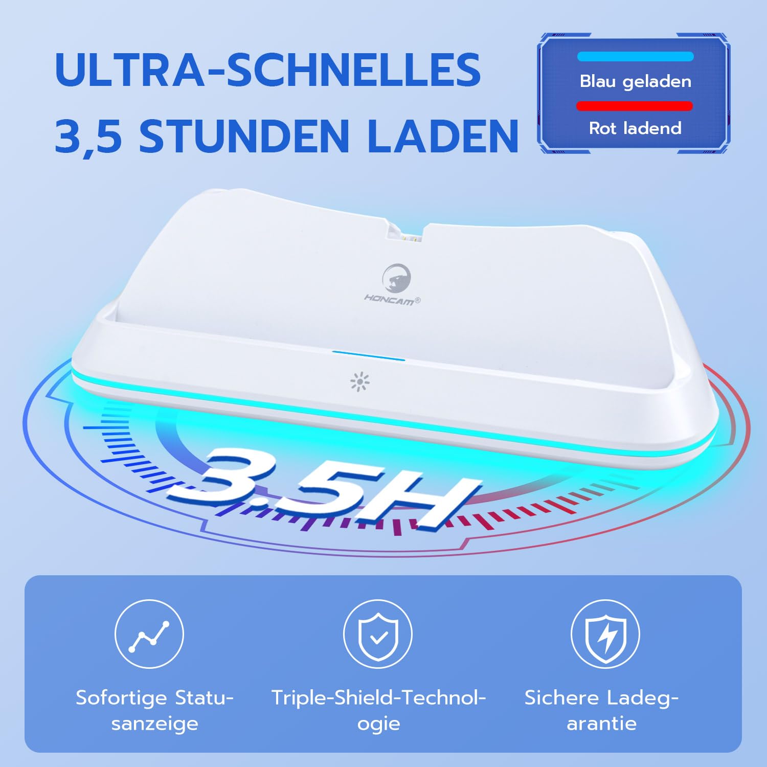 Mcbazel Ladestation für PS Portal Remote Player, PS Portal Remote Player Ladegerät mit RGB-Licht