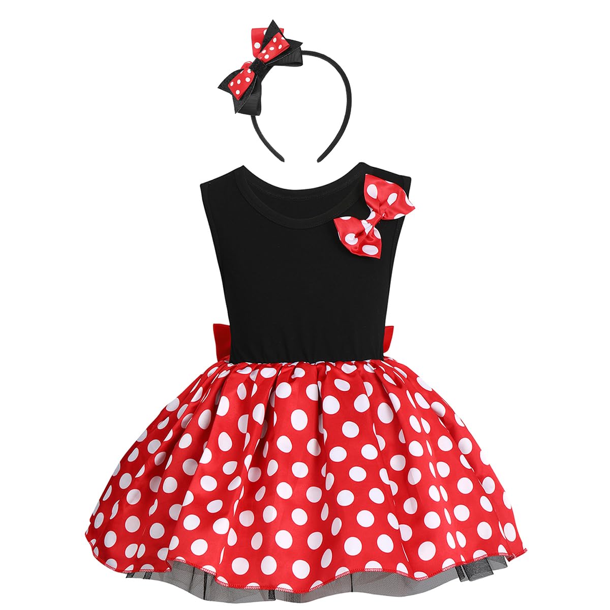 Baby Girl Polka Dots Princess Costume Birthday Fancy Dress up Party Cosplay Ears Dance Clothing Set
