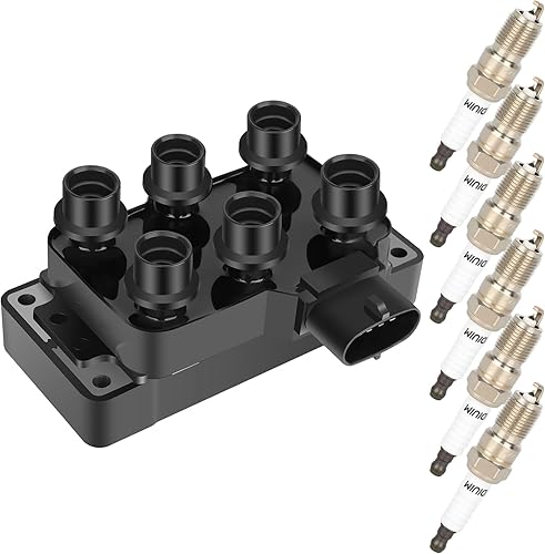 SELEAD 1 bobinas de encendido con 6 bujías de iridio para Ford USA EXPLORER, TAURUS 4L, 3L V6 9017113 6383157,