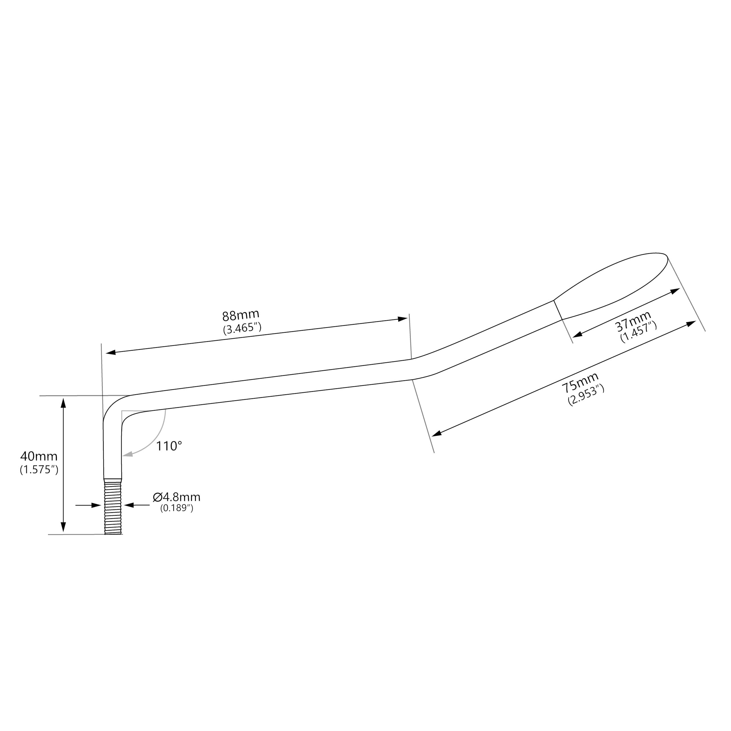 Banworks Imperial UNF #10-32 Thread Tremolo Arm Whammy Bar with 4.8mm (3/16