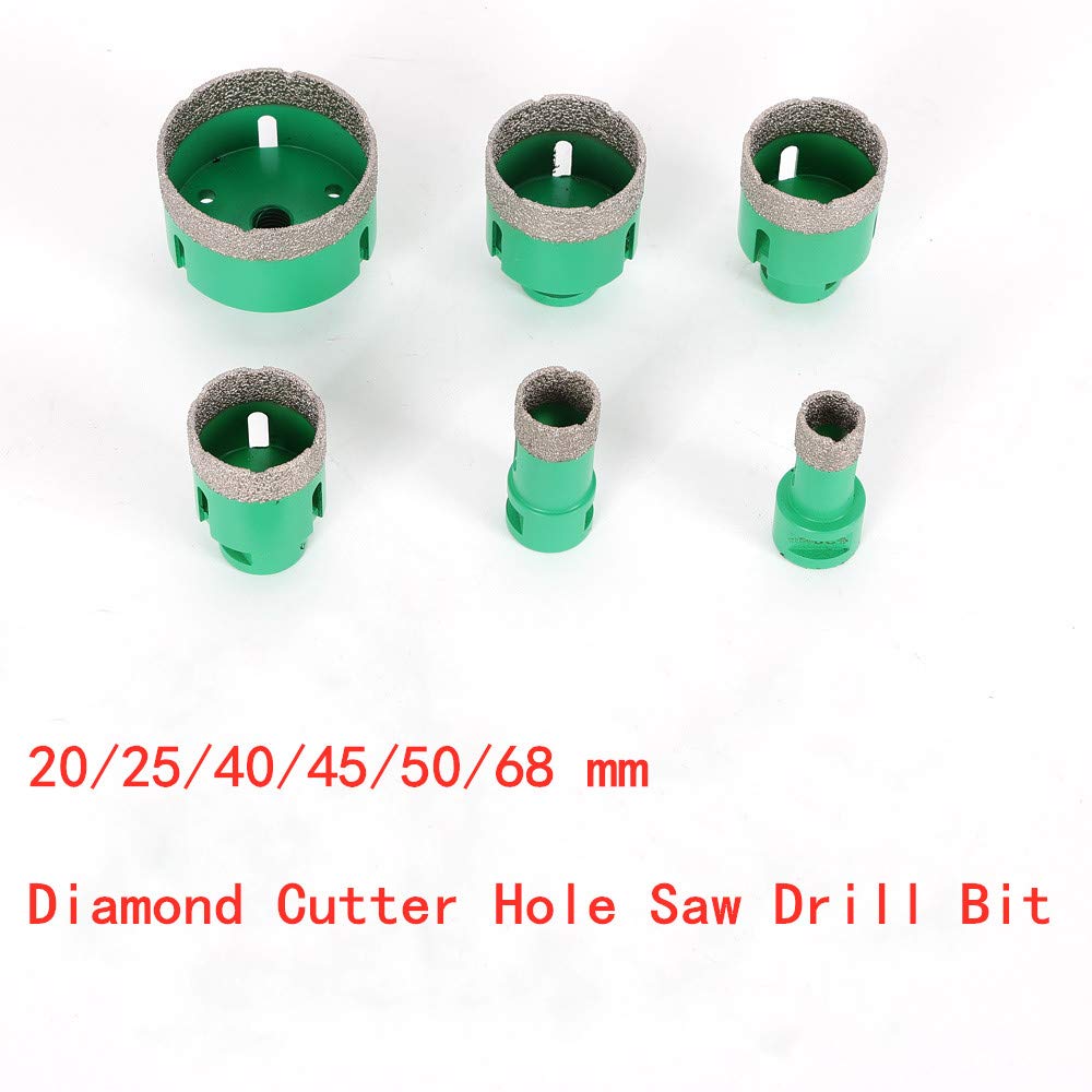 Diamentowe Hole Saw koronki wiertnicze zestaw 6-częściowy M14 Wiertło do płytek gresu 20-68 mm 2 ostrze do piły