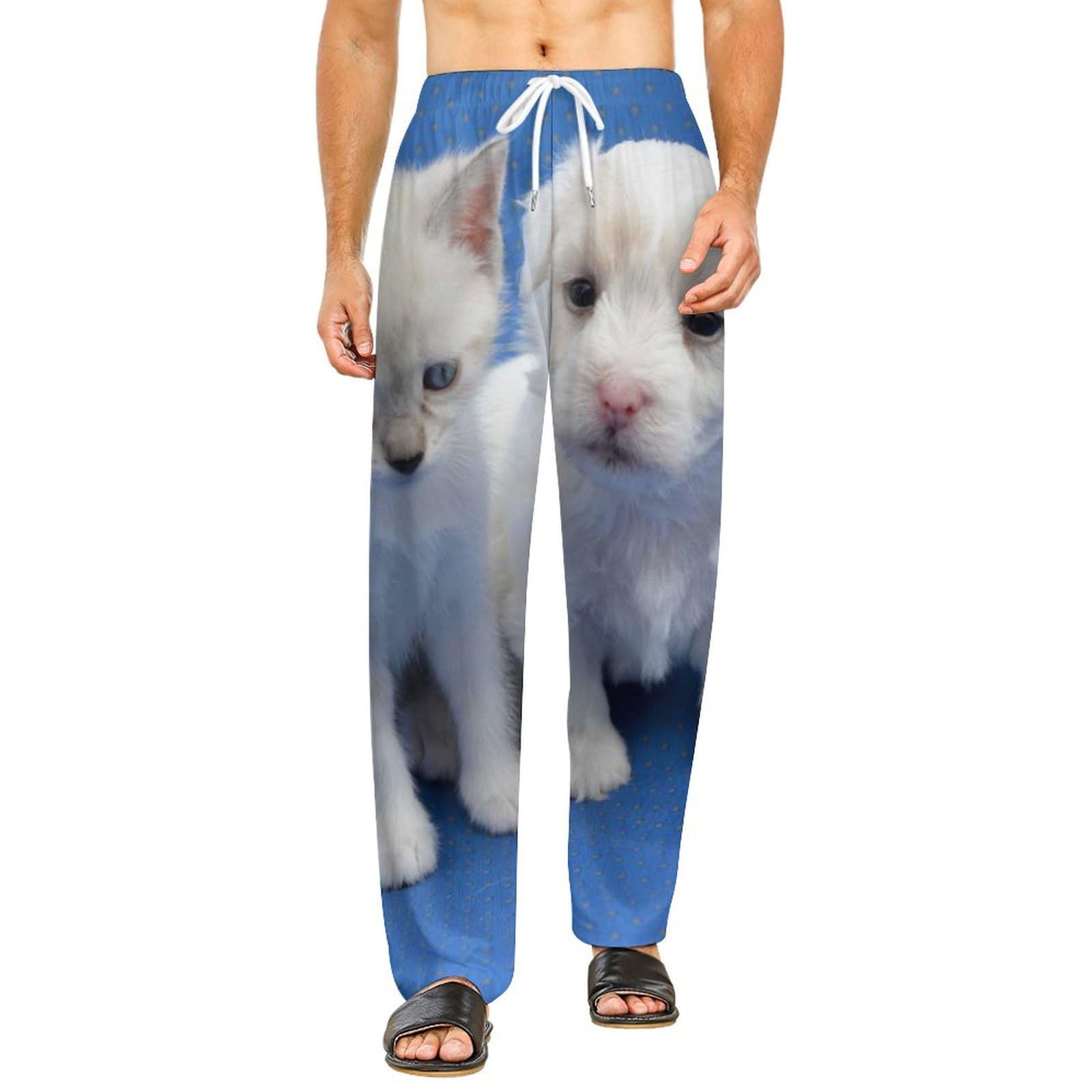 Bas de pyjama femme imprimé chaton et chiot en taille S - 7
