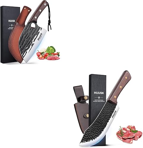 Paquete de cuchillos de chef serbio mejorados con cuchillo de alto carbono con mango ergonómico