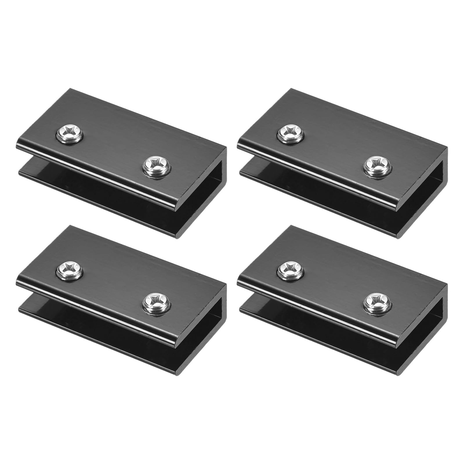Fixations pour verre d'aquarium et bac à poissons connecteurs de panneaux noirs 4-Pack