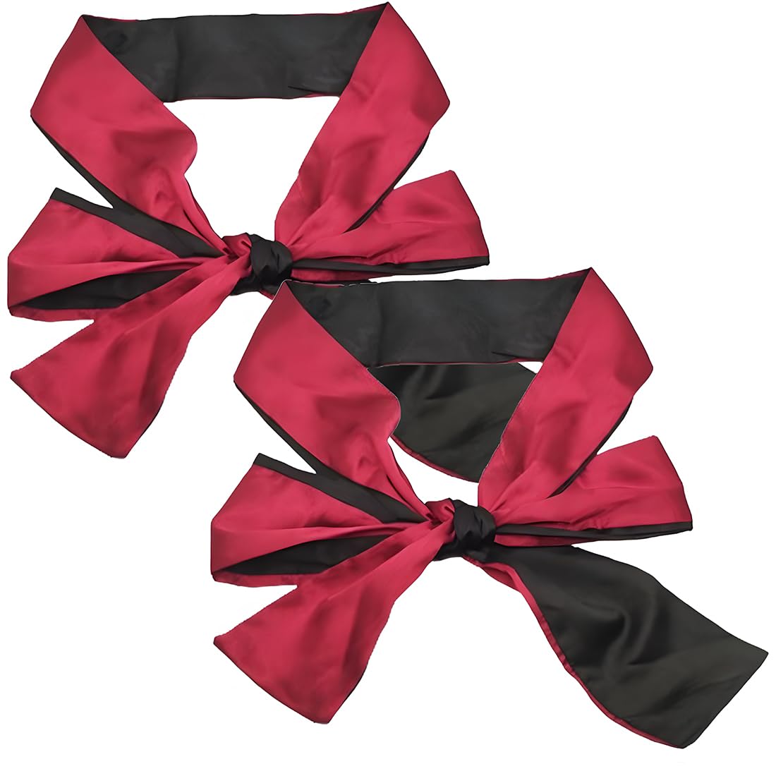 2 Pezzi sexy toy Maschera di benda occhi maschera per dormire Sonno in Raso Copri Occhi Mascherina per Occhi per Donna e Uomo, Benda Occhi per Viaggio e Dormire - Mix di nero e bordeaux