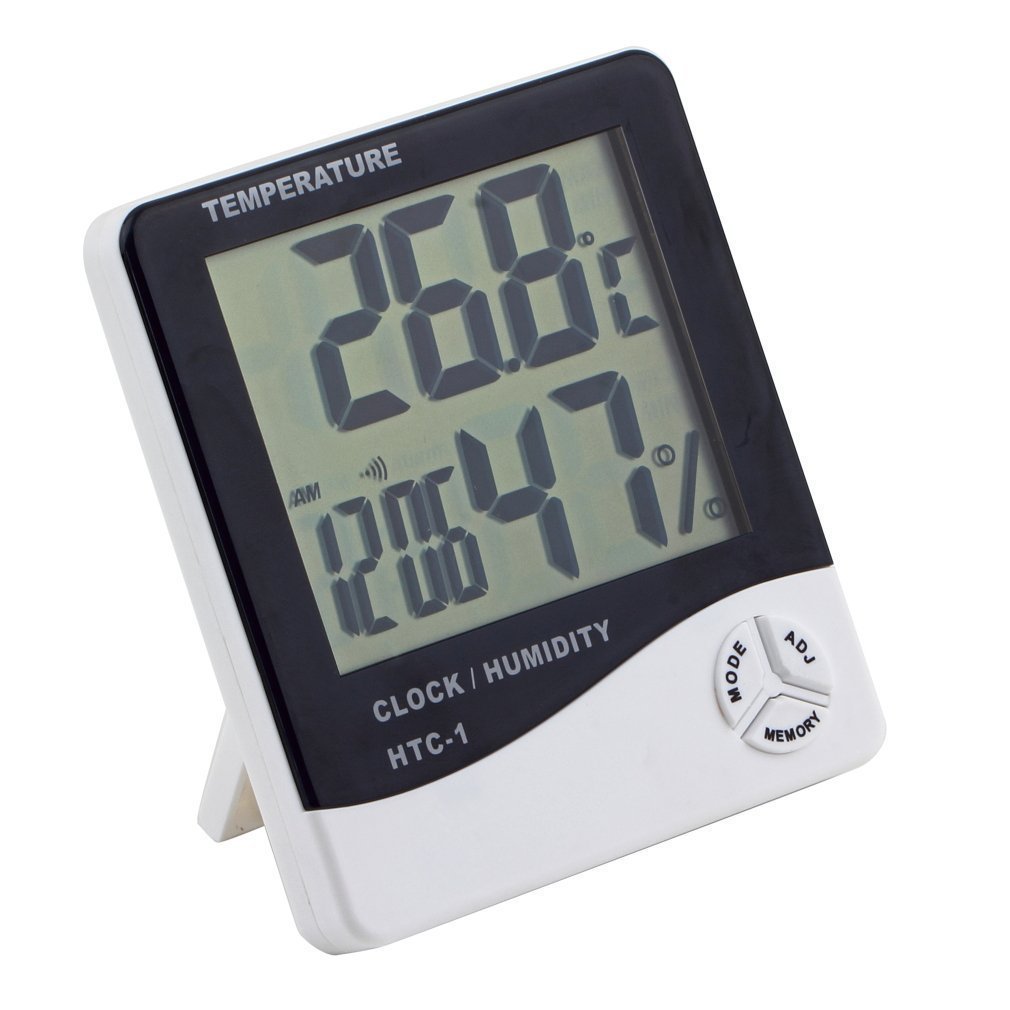 Home Lane Plastic HTC Digital Display Room Temperature Humidity Meter Thermometer Time-picture-12