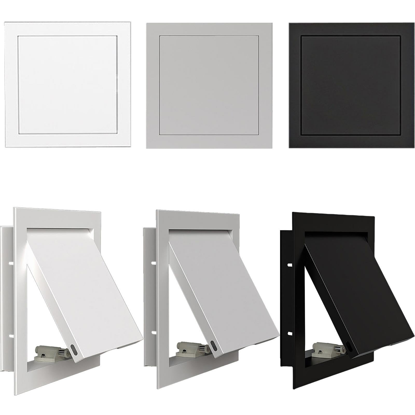 Puerta de inspección, Panel de Acceso Aleación de Aluminio, Compuerta de fácil Acceso Cierre a Presión, Trampilla para Pared o Techo(Negro,300x550mm)
