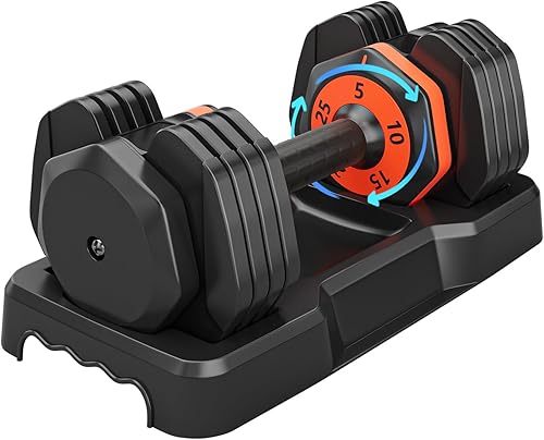Adjustable Dumbbells,Adjustable Dumbbell Set, 5 in 1 Free Weight Dumbbell,Fast Adjust Weight with Anti-Slip Handle and Tray for Full Body Workout
