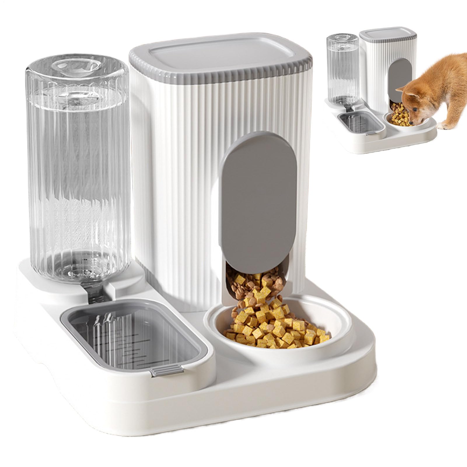 Dispensatore Automatico,2 In 1 Dispensatore Di Cibo Per Gatti E Di