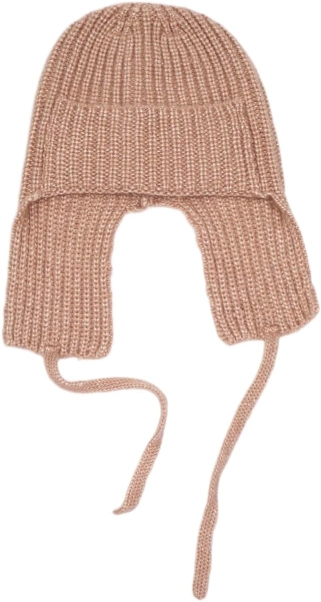 Outdoor Women's Nylon Knitted Hat for Warmth Skiing Cycling Ear Protection Toe Cap