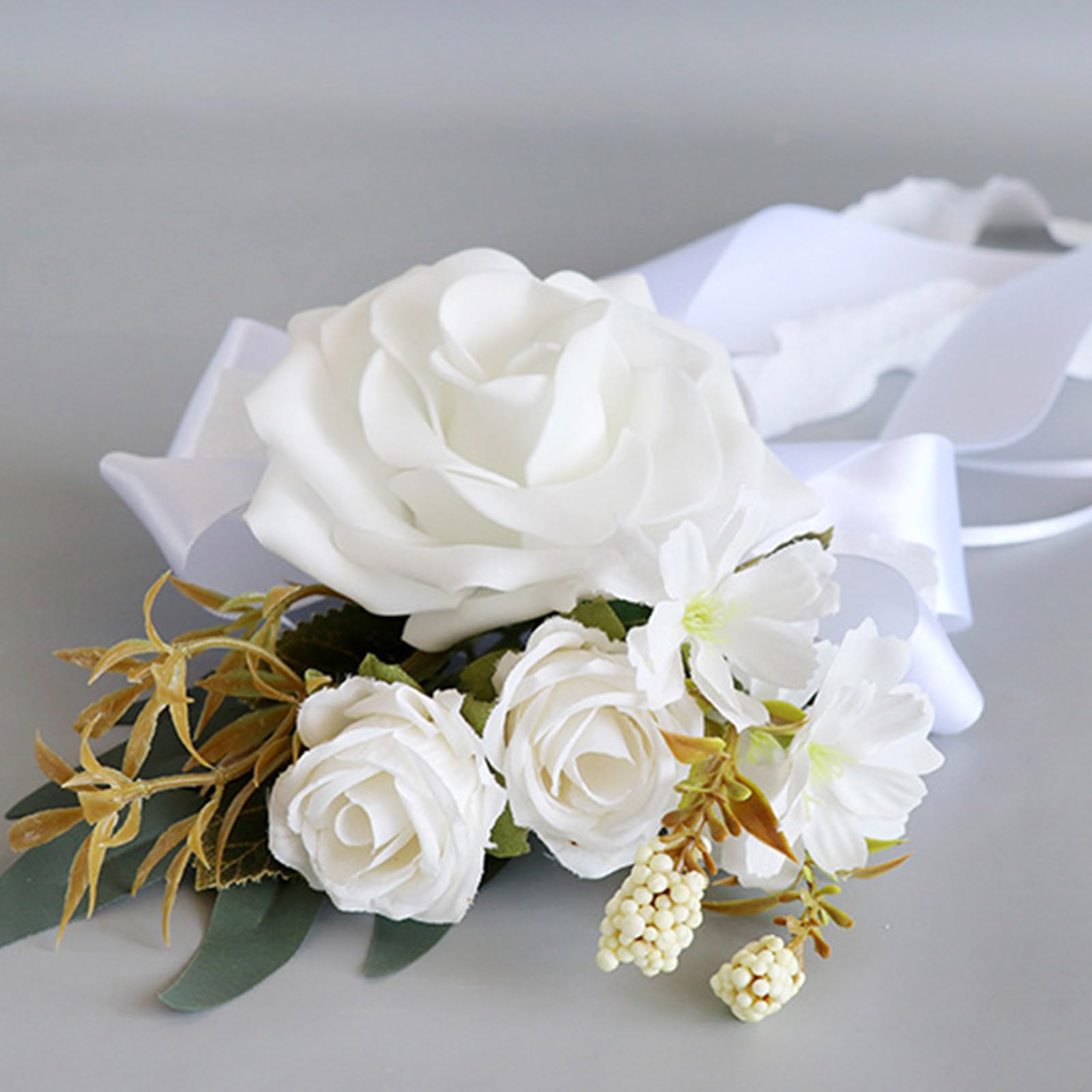 Générique Nœuds de décoration de Voiture de Mariage, 6 pièces, Fleur Artificielle en Soie, Ornement pour poignée de Porte de véhicule, Fausse Fleur, décoration de Voiture de Mariage
