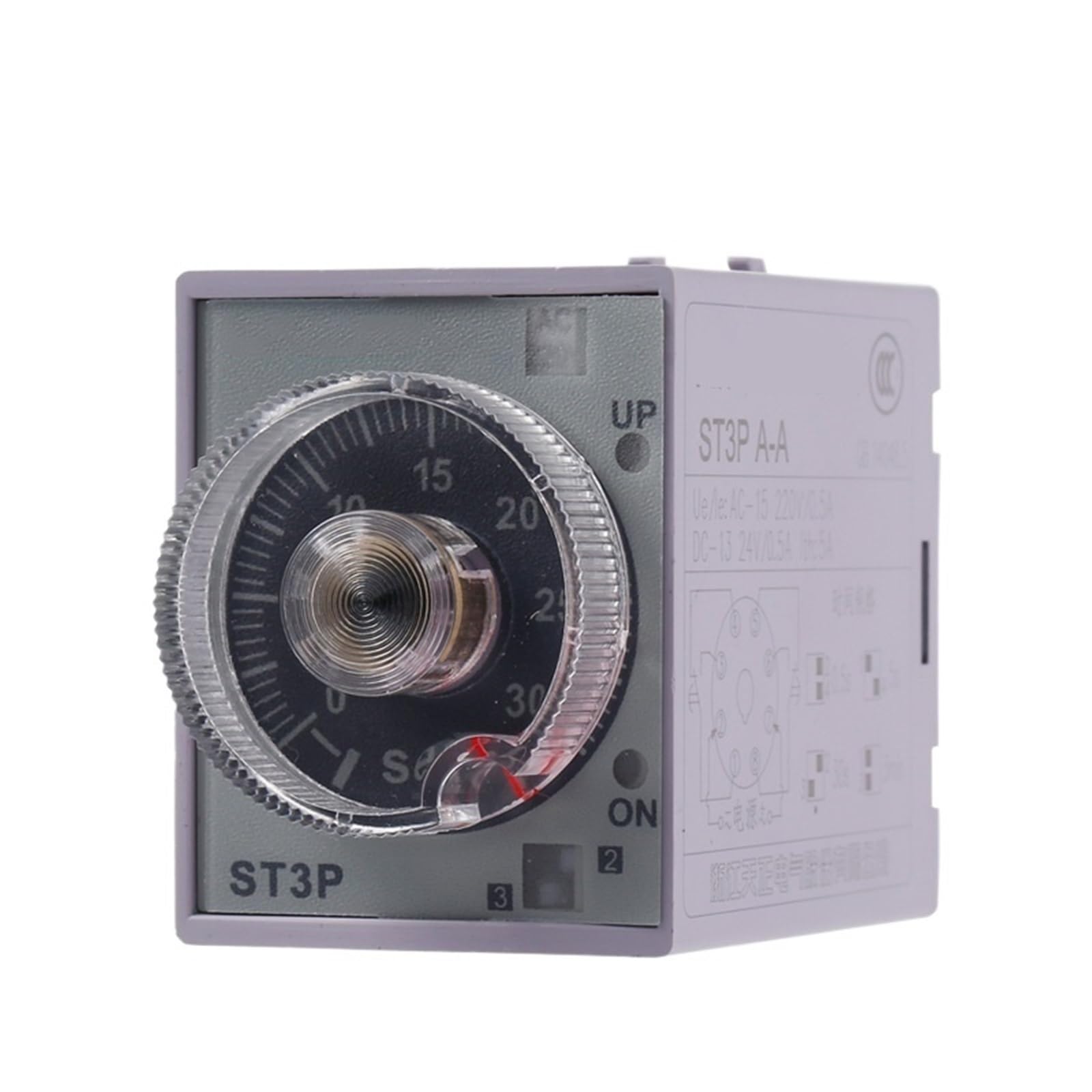 1 relé de tiempo eléctrico ST3PA-BCDEFG con retardo de encendido de 24 V, 36 V, 110 V, 220 V y 380 V.(ST3PA-B(JSZ3A-B) 10s AC220V)