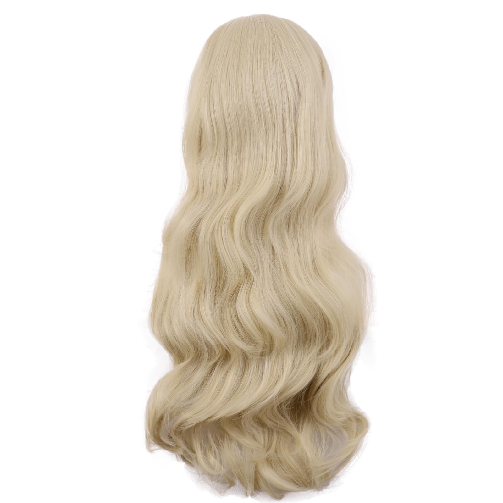MapofBeauty 28 Inch/70 cm Cosplay Long Wavy Curly Synthetic fiber Side Bangs Anime Fashion Party Hair Wig (Blonde) - Image 4