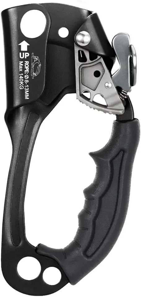 Ascensor de mão direita de aço inoxidável, equipamento de rapel de 140 kg para corda de 8 ~ 13 mm, 4 kN