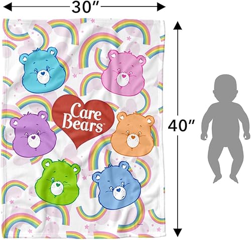 Miniatura 6 de LOGOVISION Care Bears - Manta ligera para bebé, 30 x 40 pulgadas, diseño de cabezas de oso unisex, para bebés y niños