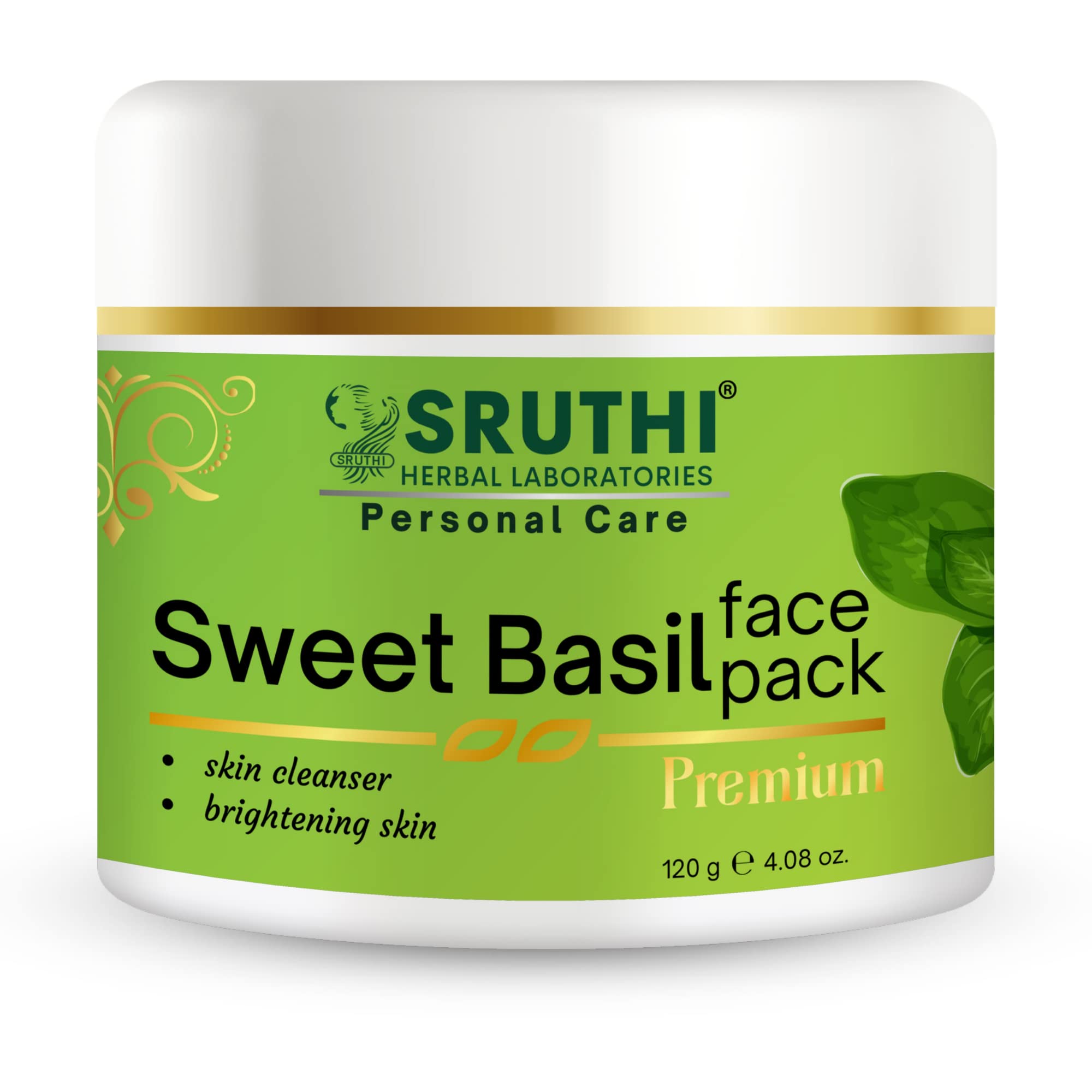 SRUTHI HERBAL LABORATRIESSweet Basil Face Pack| Enriched with Sweet Basil Extract| Keep Face Fresh And Wrinkle Free | 100% Natural - 100g