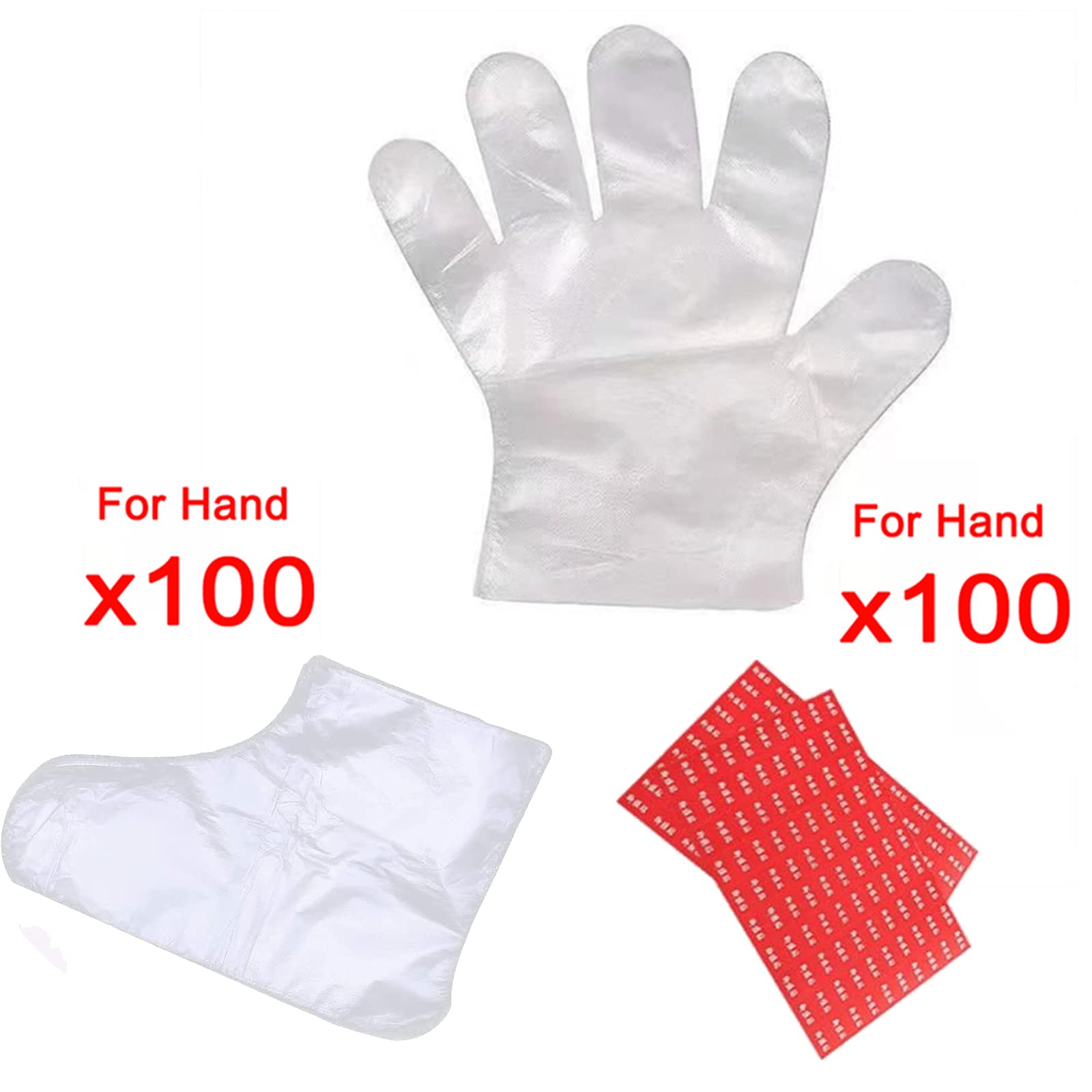 Bagno in Paraffina,Fodere da Bagno in Paraffina,Maschera Mani in Paraffina,Sacchetti per Il Bagno in Cera di Paraffina,100 guanti trasparenti e 100 stivali,200PCS
