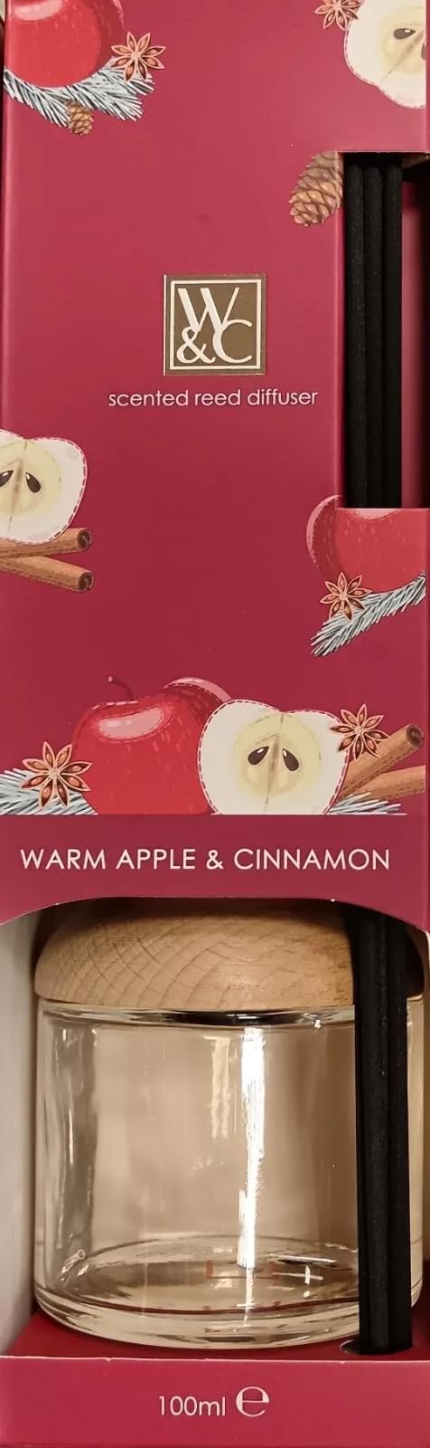Wickford & Co. Luxury Warm Apple & Cinnamon Scented Reed Diffuser Room100ml Christmas Festive Fragrance
