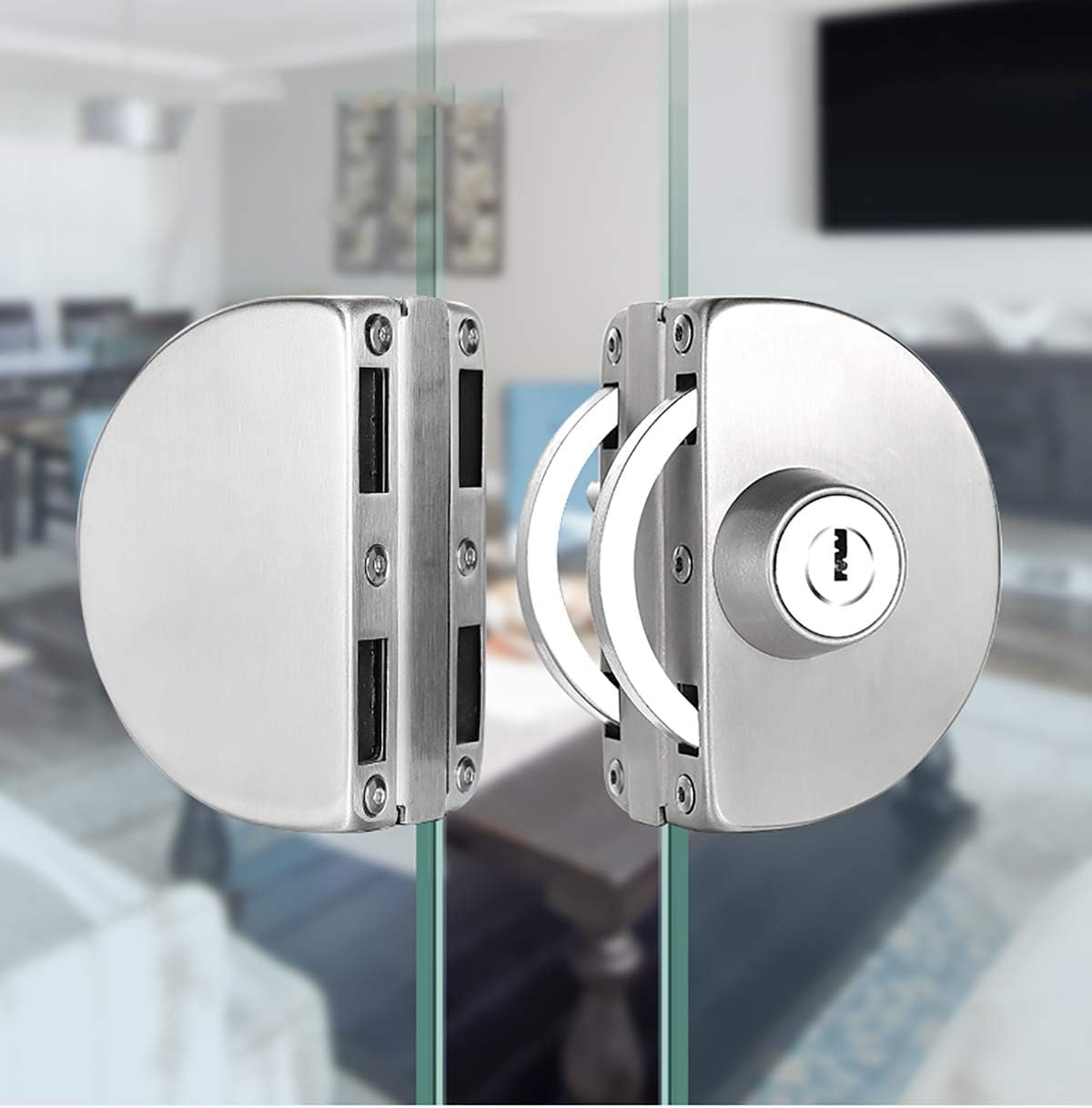 Taj Products Glass to Glass Door Lock - No Drilling | Stainless Steel Durable Lock for 10mm - 12mm Double Glass Doors | Anti Theft System - Double Door Central Lock | with 3 Keys (B0D4ZCN67K) Amazon Price History, Amazon Price Tracker