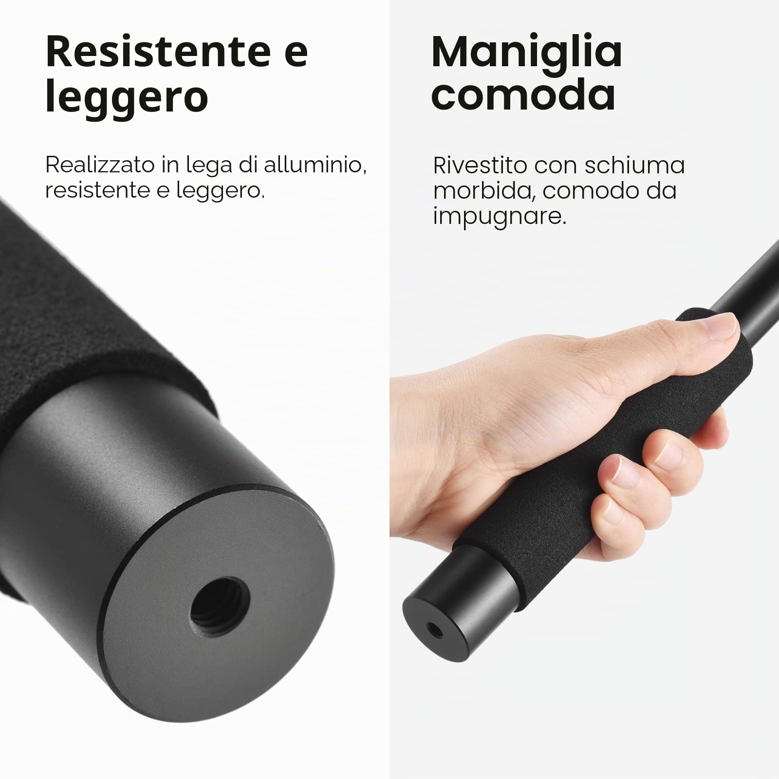 Andoer Braccio microfono a mano braccio microfono allungabile a 6 sezioni in lega di alluminio asta per microfoni viti e filettatura 1/4 pollici con serrature in schiuma Twist Locks lunghezza