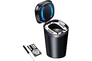Car Ashtray with Lid Smell Proof Smokeless Odorless Portable Detachable Stainless Steel...