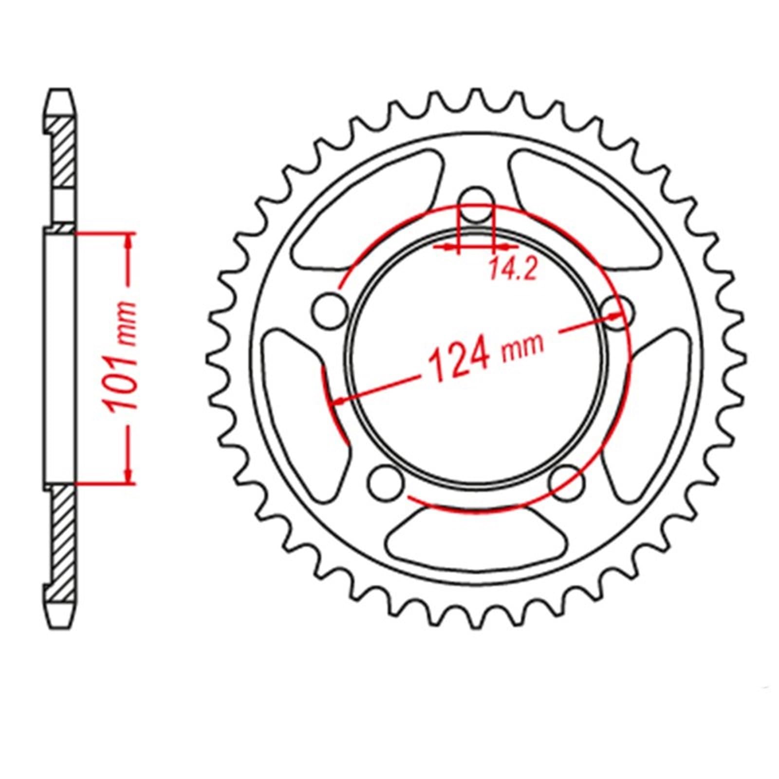 Pignone di trasmissione Per Super 990 2012 2013 Moto Pignone CNC 525 16T/38T Anteriore Posteriore(1 SET 16T 38T)