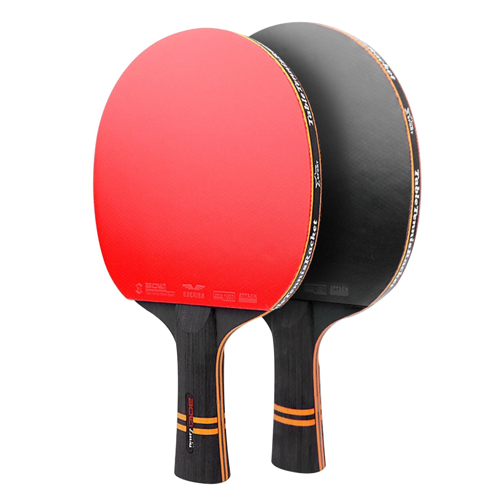 TDOO High-end 6-Star Ping Pong Paddle, Pro Premium Table Tennis Racket with 3 Balls for Indoor or Our Play, 2mm Soft Sponge, Premium Rubber Protector Case, Matching carrying bag (D)