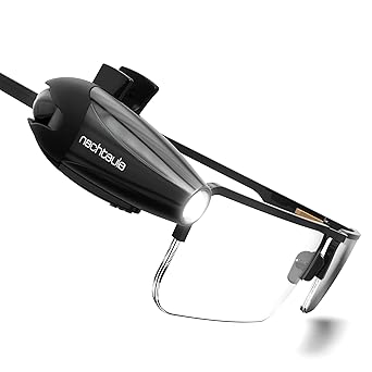 nachteule Rechargeable Book Light for Glasses. Led Reading Light. Clip on Design . Complimentary Protective Case Included