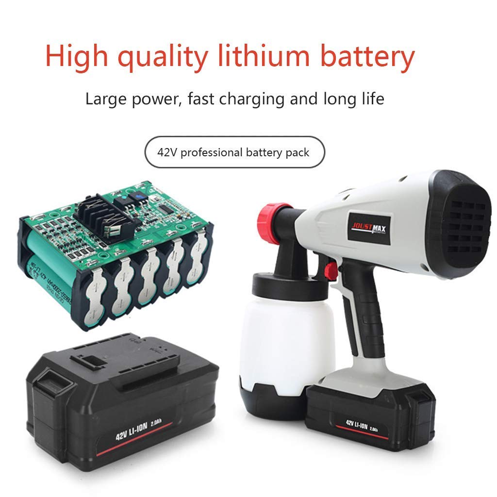 Pulverizadores de Pintura portátiles inalámbricos, Recargables, aerógrafo, batería de Litio de 2000 MAH, Sistema de Pistola de pulverización eléctrica de 42 V, 3 Patrones de Pulver