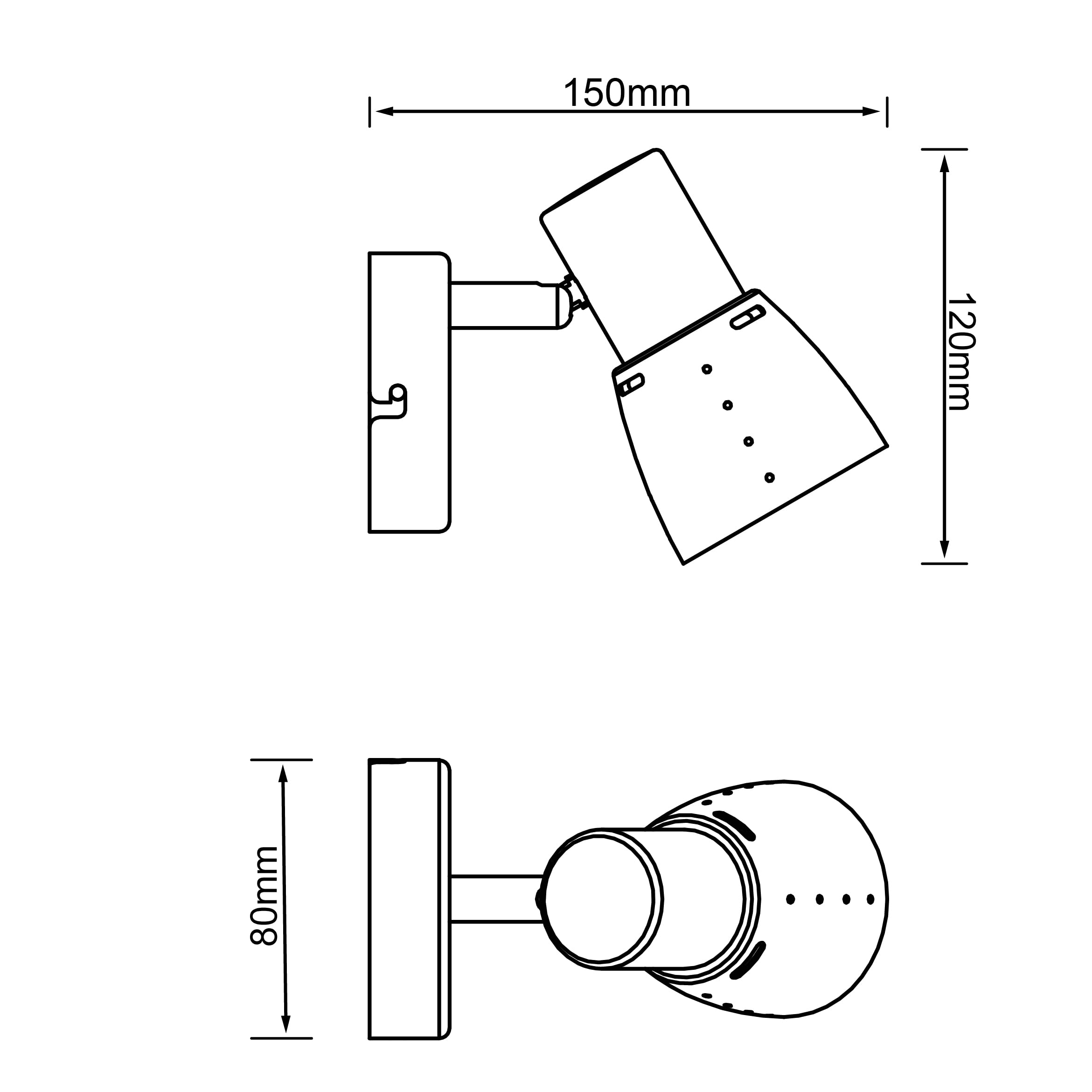 Lampada Da Parete BRILLIANT Luca - Spot Orientabile In Ferro/Cromato/Bianco - Per LED R50