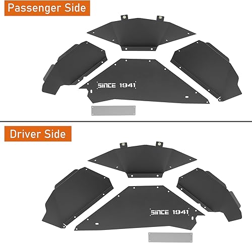 Miniatura 8 de Hooke Road Revestimiento interior de aluminio para guardabarros interior para Jeep Wrangler JK 2007-2018 y Unlimited 24 puertas, 2 fundas ligeras