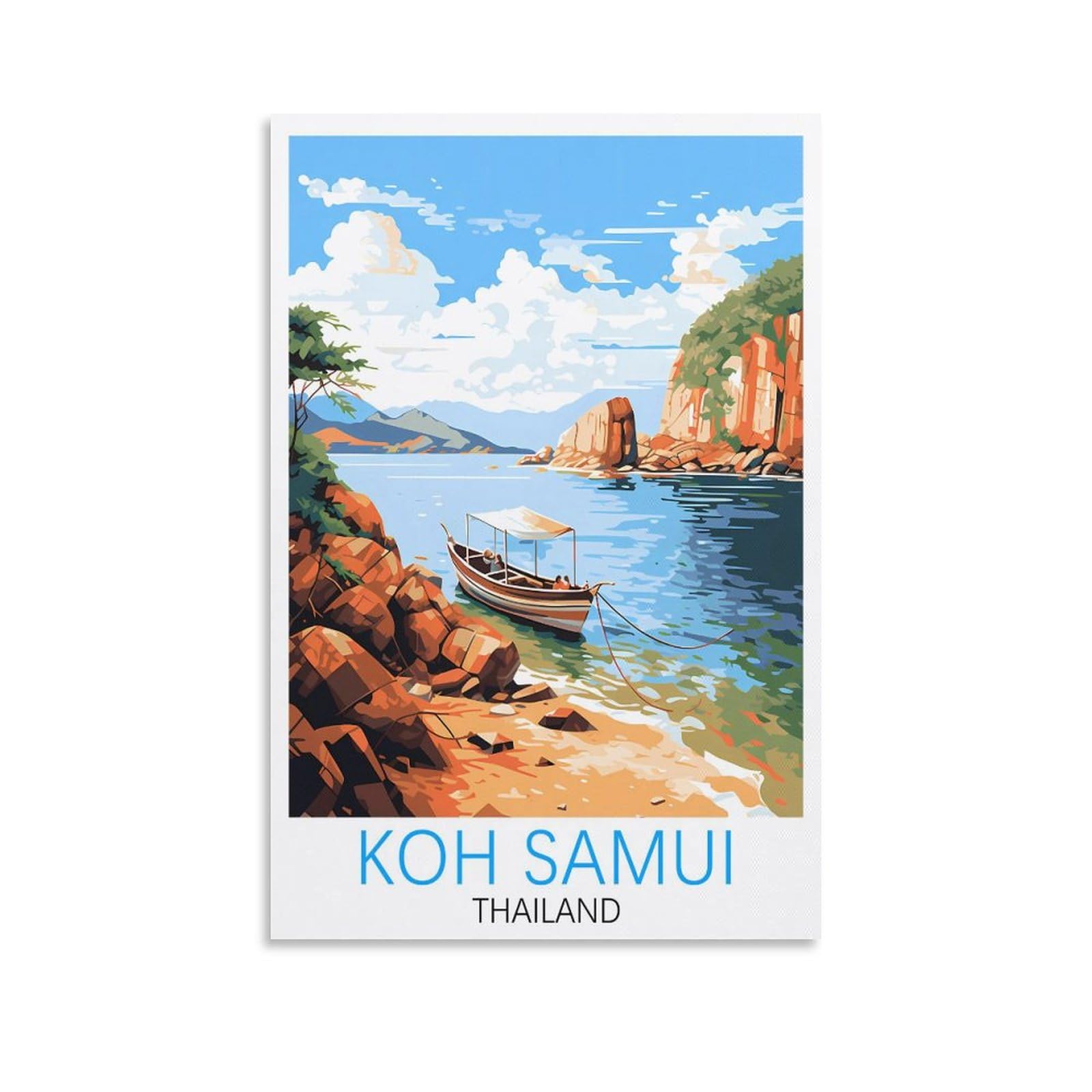 Koh Samui Thailand Vintage Travel Posters 08x12inch(20x30cm) Canvas Print for Living Room, Bedroom, Dorm, Home, Office Wall Decoration