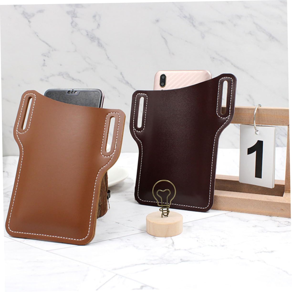 2 Stück Pu Gürteltaschen für Handy, Schutzhülle für Unterwegs