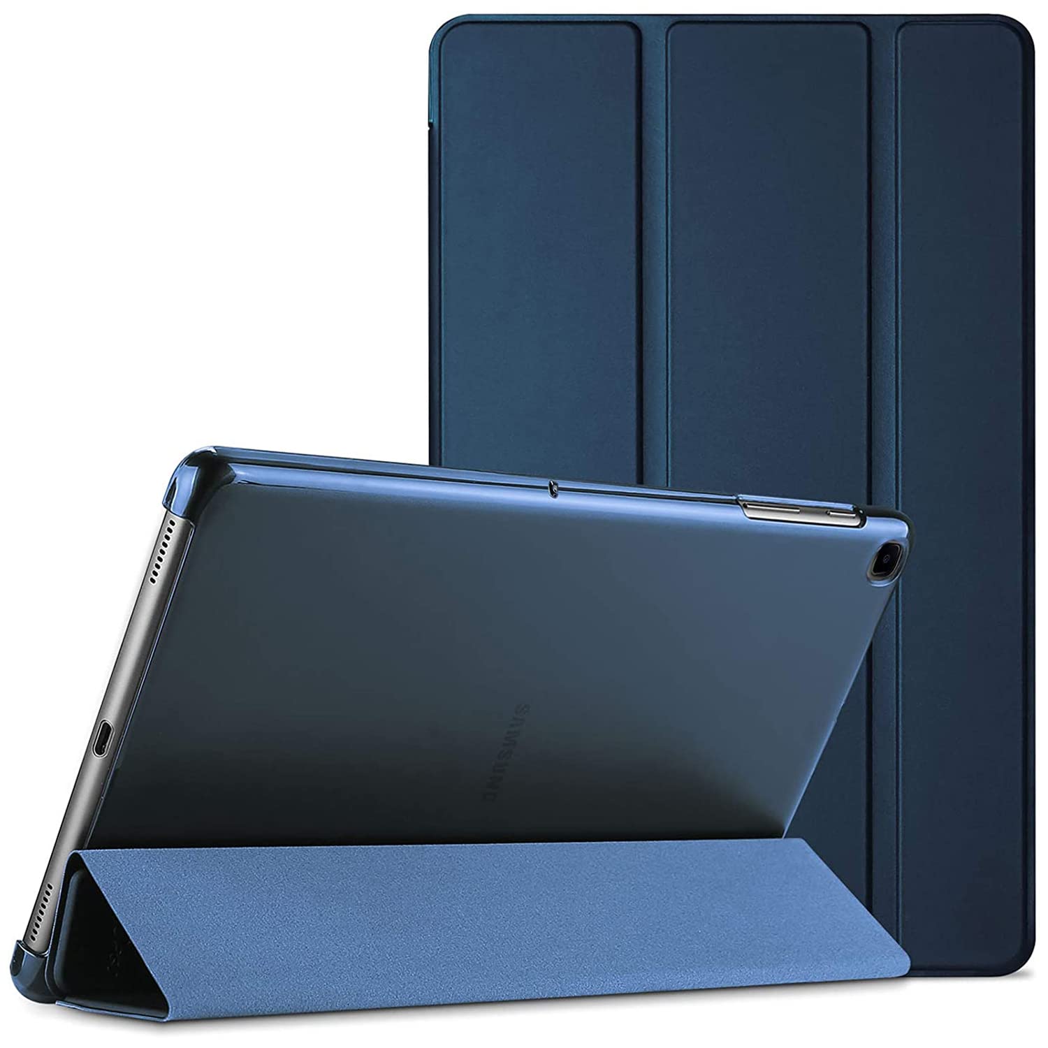 SwooK Case Compatible with Galaxy Tab A7,Stand Cover with Translucent Frosted PC Back Shell Fit Samsung Galaxy Tab A7 10.4 Inch SM-T500/T505 (A7 10.4 inch, Navy Blue)-image-34