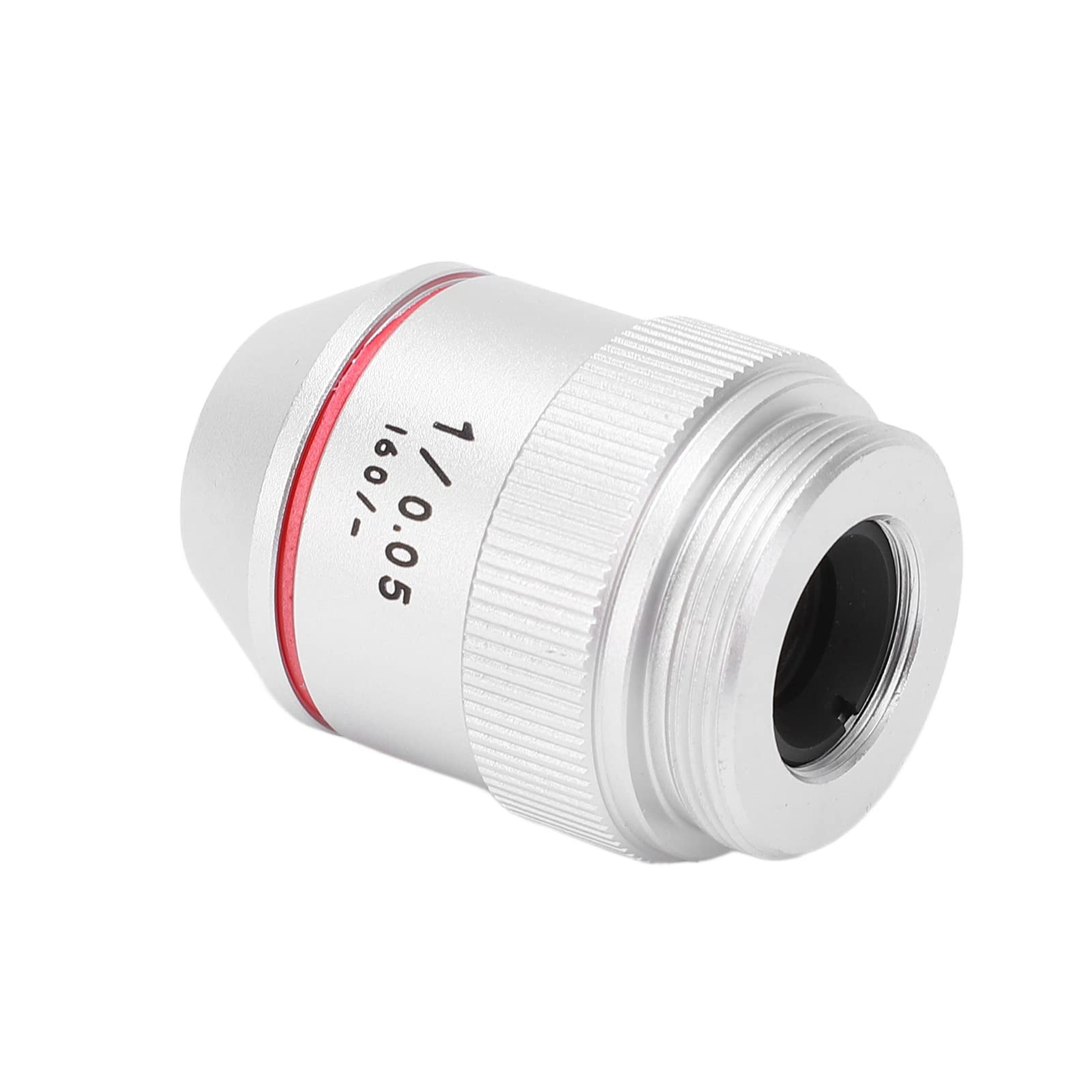 Lente de Objetivo de Microscopio, Objetivo de Baja Potencia Acromático Vidrio óptico Profesional 1X Metal para Microscopio Biológico