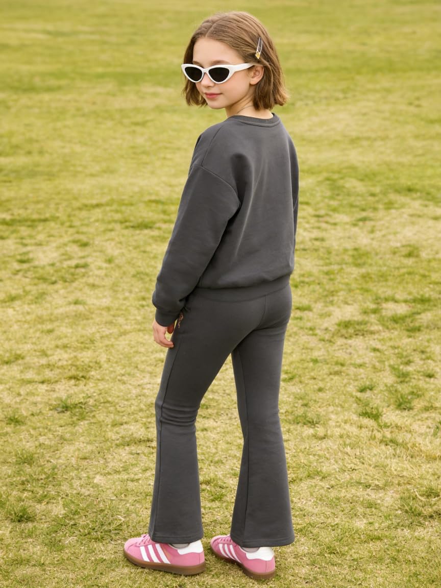 Tween Girls Clothes Long Sleeve Graphic Print Sweatshirt Top + Flared Pants 2 Piece Outfit Set, Size 7-16 Years - Image 7