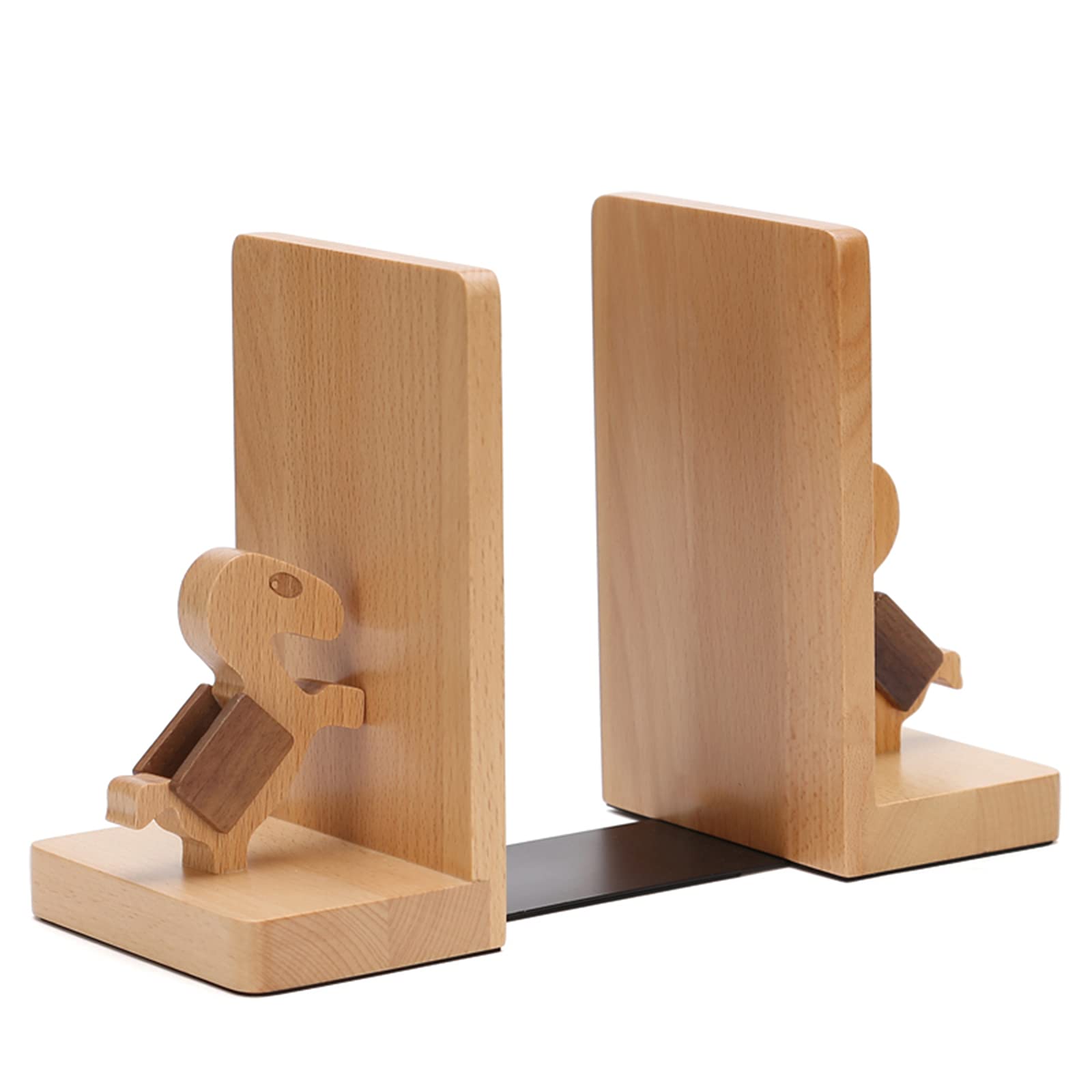 Sujetalibros de Madera para estantes, sujetalibros Decorativos para Sujetar Libros/Libros de Cocina/DVD/películas, tapón para Libros