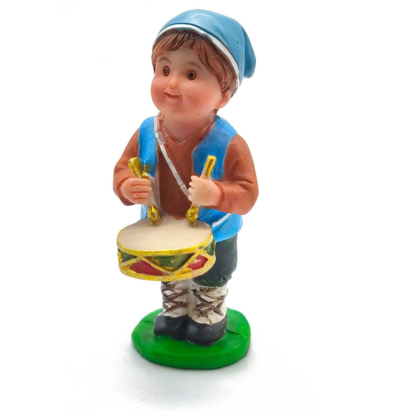 Acan Tradineur - Figura de Pastor tamborilero para belén - Fabricado en marmolina - Figura Decorativa Divertida para Nacimiento, Navidad, decoración Tradicional - 7,5 x 3,5 x 4,5 cm