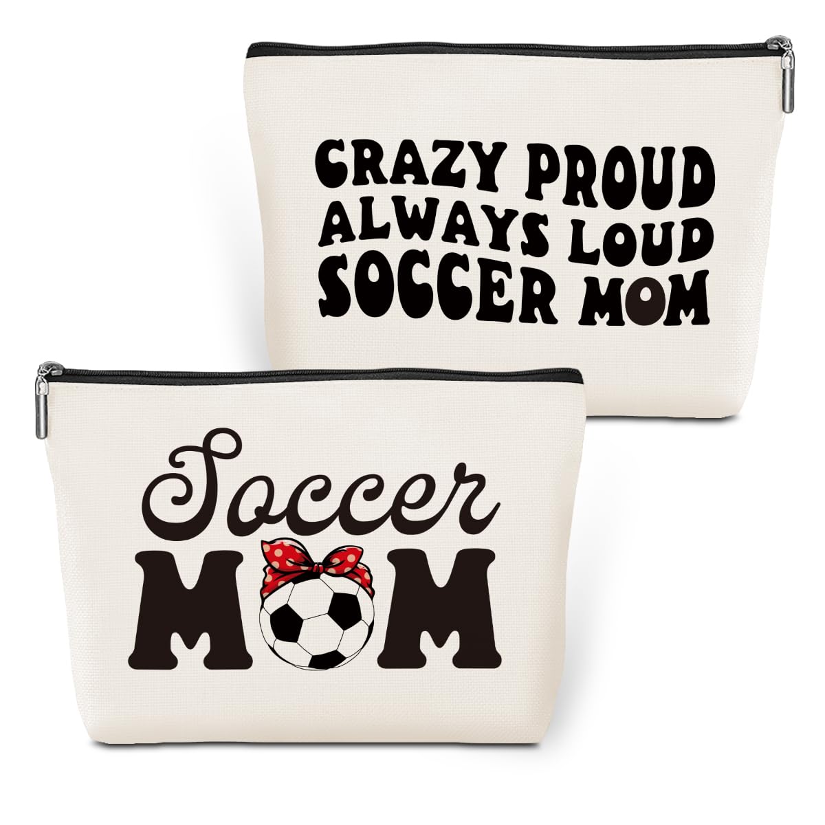 Soccer Mom Cosmetic Bag Soccer Stuff Mom Gifts Soccer Lover Gifts Travel Makeup Bag Soccer Mom Gifts Organizer Bag for Soccer Fans Gifts for Mama Mum Mommy Mother Women Female Mothers Day Birthday