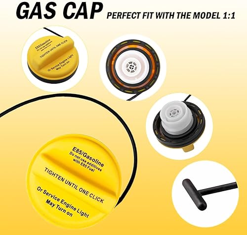 Miniatura 6 de Tapa de gasolina OEM # GT347,20962524 Amarillo E85 Flex tanque de combustible de repuesto para GMC Chevrolet Cadillac, 2012-2014 Sierra 2500 HD