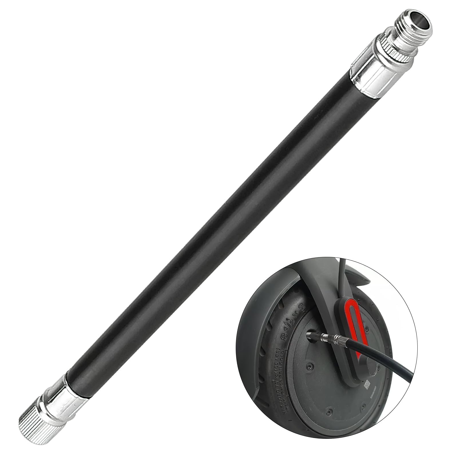 Adattatore Valvola Gonfiabile per mi M365 PRO Pro2 1S Max G30, Tubo di Prolunga in Gomma e Rame, Estensione Pneumatico per Scooter Elettrico, Moto e Bici da Strada MTB
