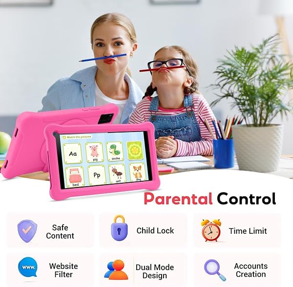SUMTAB Tablet per Bambini 7 Pollici, Android, 3+5 RAM 64GB ROM (TF Card 128GB), Google Certificated, Kids Software Pre-Installato, Wifi, con Custodia Protettiva Antiurto - 3