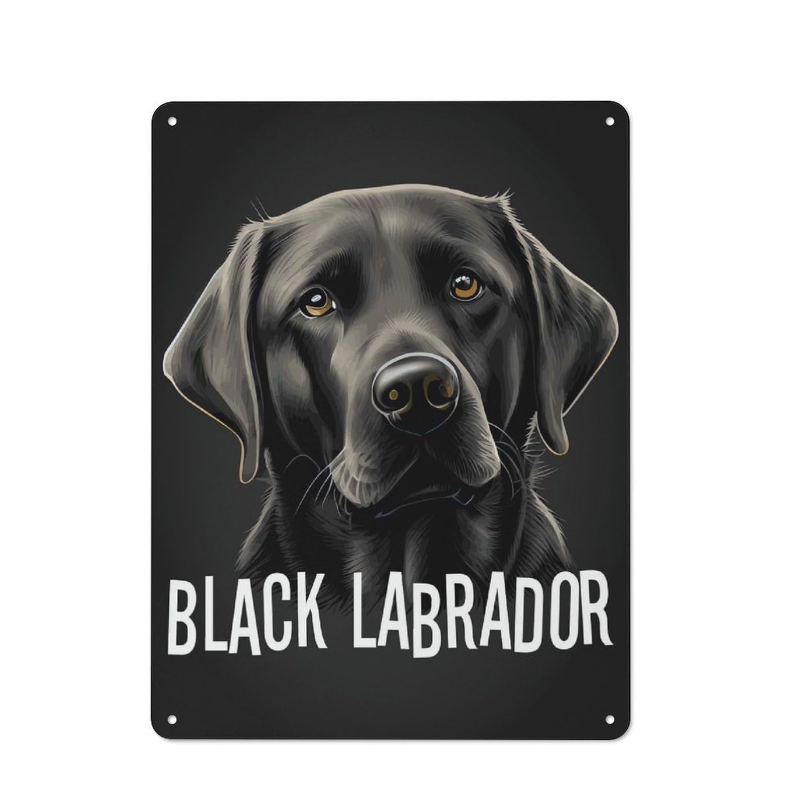 Junmoney Style Black Labrador Dog Owner Retro- Metal Sign 40X30cm For Garage Or Workshop, A Moving-Home Gift For Collectors Of Tin Signs
