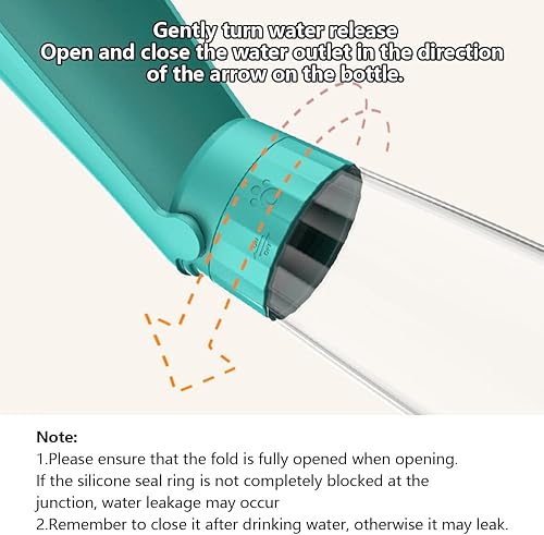 Miniatura 2 de Botella de agua portátil para perros para caminar, viajes de mascotas, 19 onzas, a prueba de fugas, botella de agua con alimentador para beber,